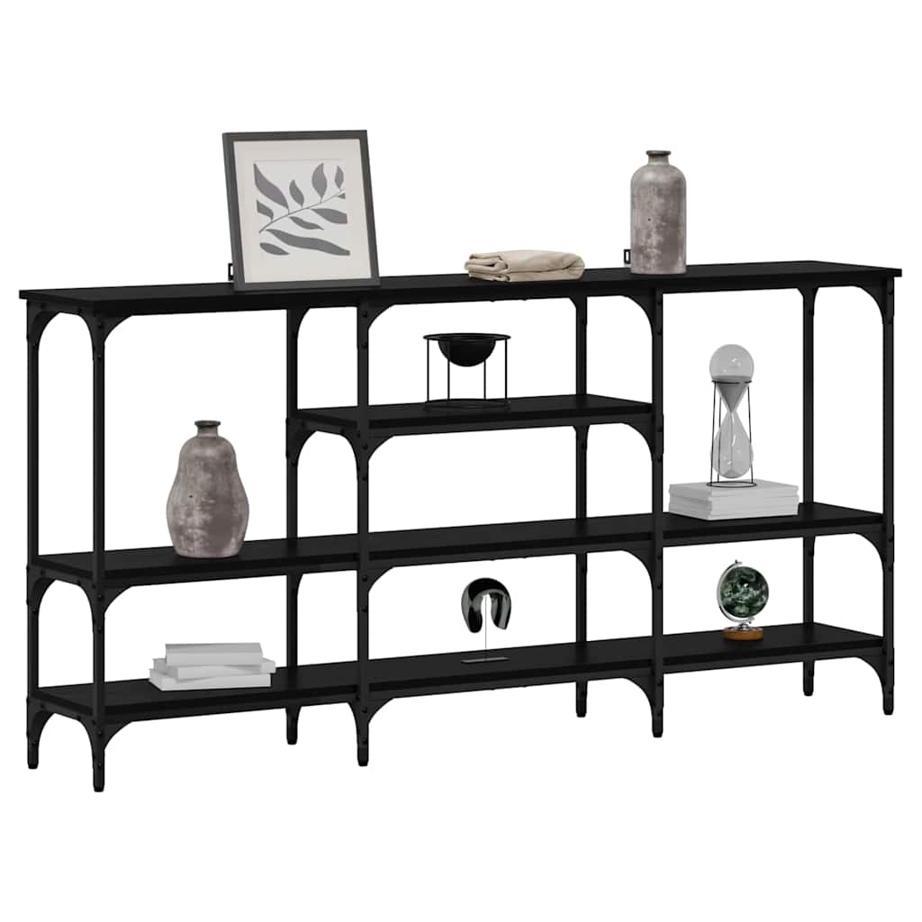 Table console Chêne noir 160 x 29 x 80 cm Bois d'ingénierie - XIOS