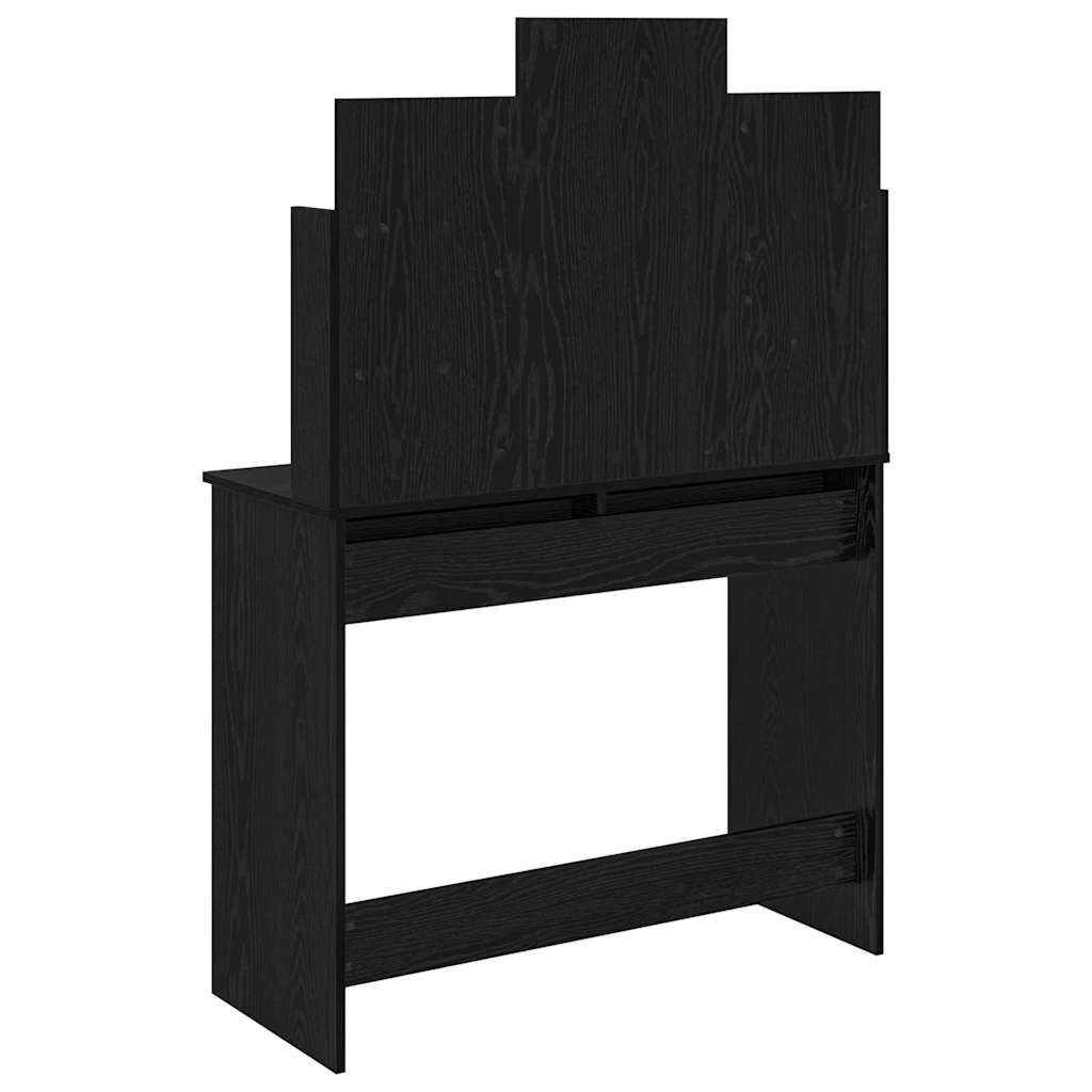 Table de maquillage avec miroir Chêne noir 96 x 39 x 142 cm - XIOS