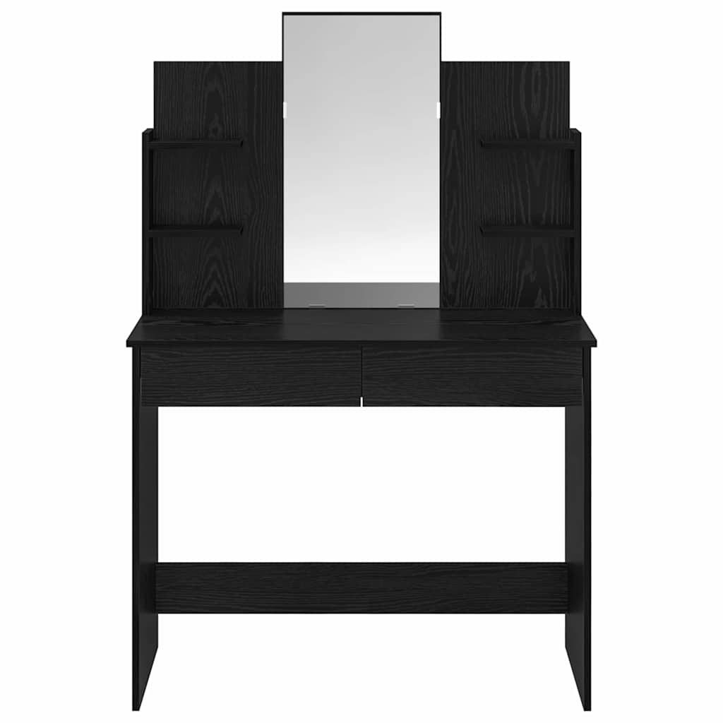 Table de maquillage avec miroir Chêne noir 96 x 39 x 142 cm - XIOS