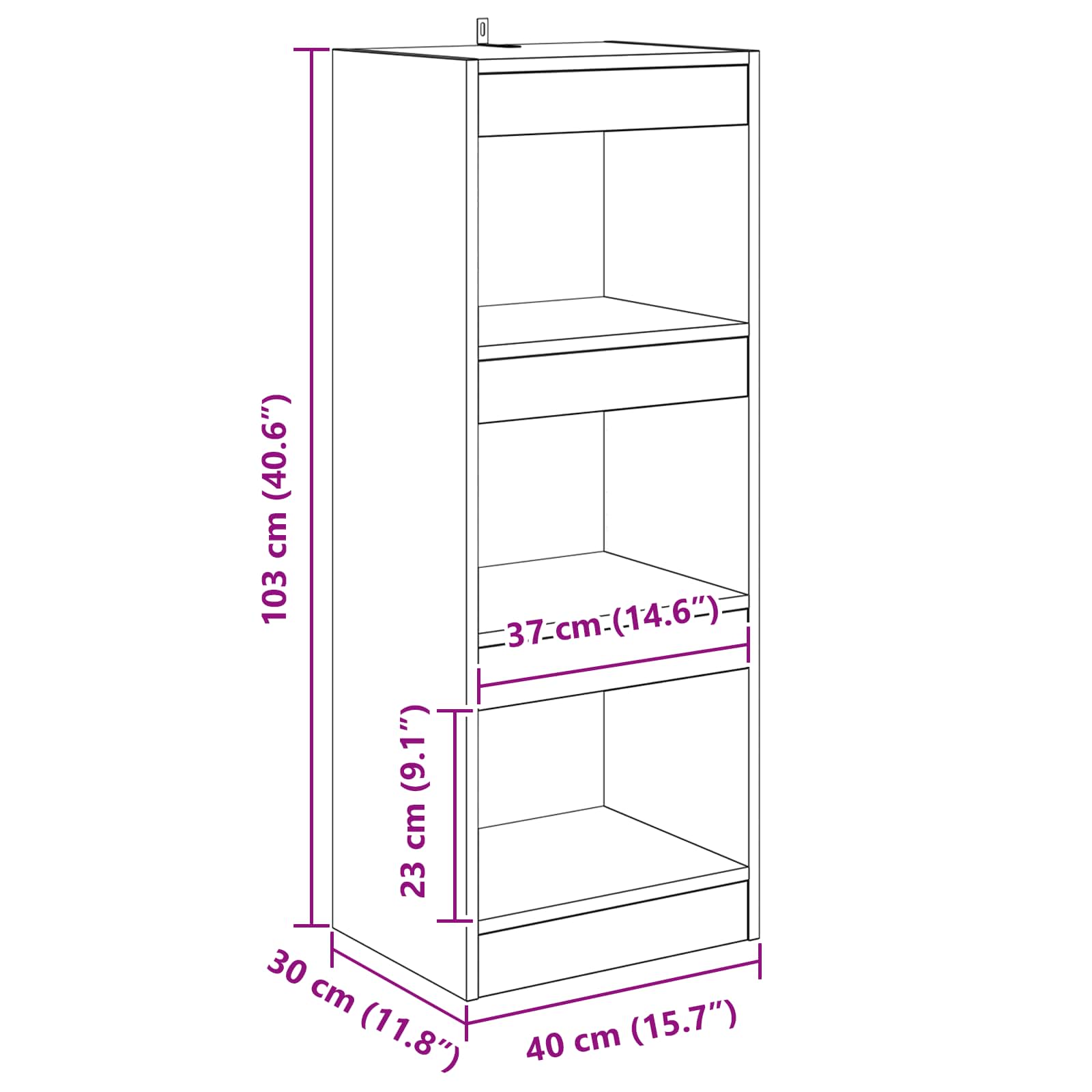 Bibliothèque Bois ancien 40 x 30 x 103 cm Bois d'ingénierie - XIOS