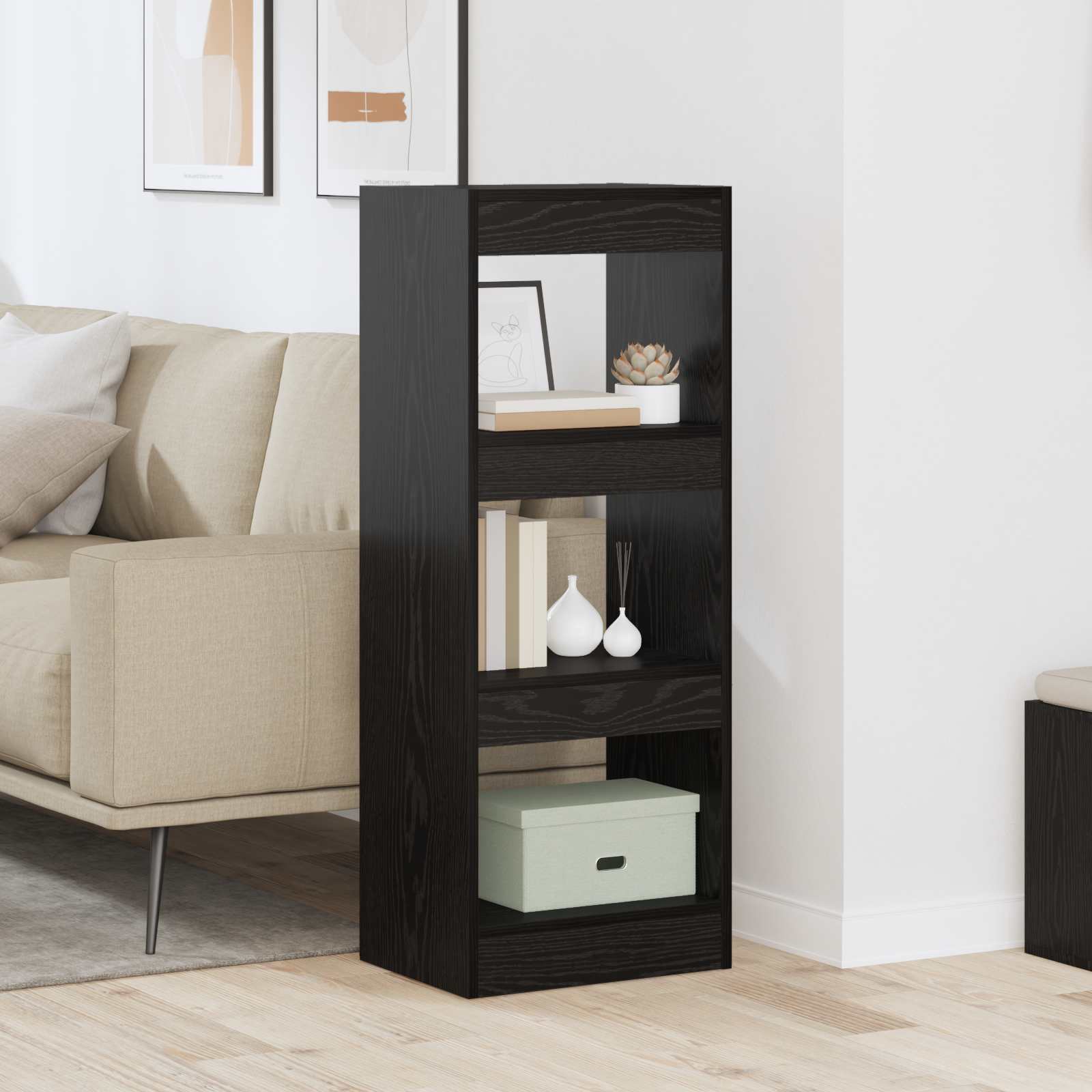Bibliothèque Chêne noir 37 x 30 x 103 cm Bois d'ingénierie - XIOS