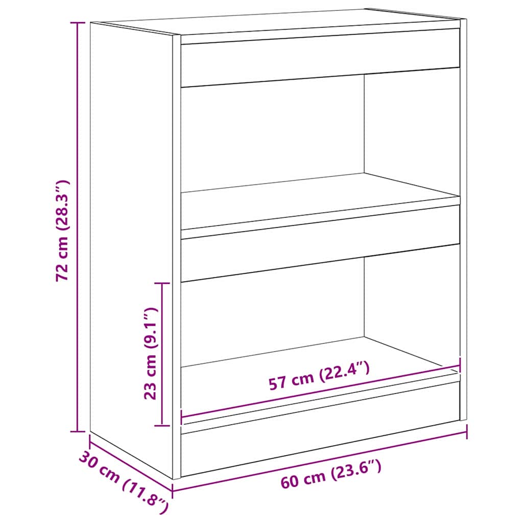 Bibliothèque Chêne artisanal 60 x 30 x 72 cm Bois d'ingénierie - XIOS