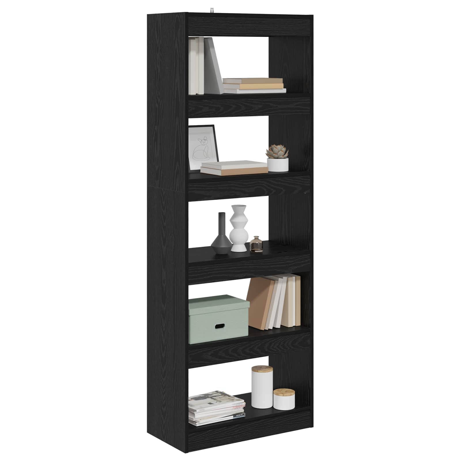 Bibliothèque Chêne noir 60 x 30 x 166 cm Bois d'ingénierie - XIOS