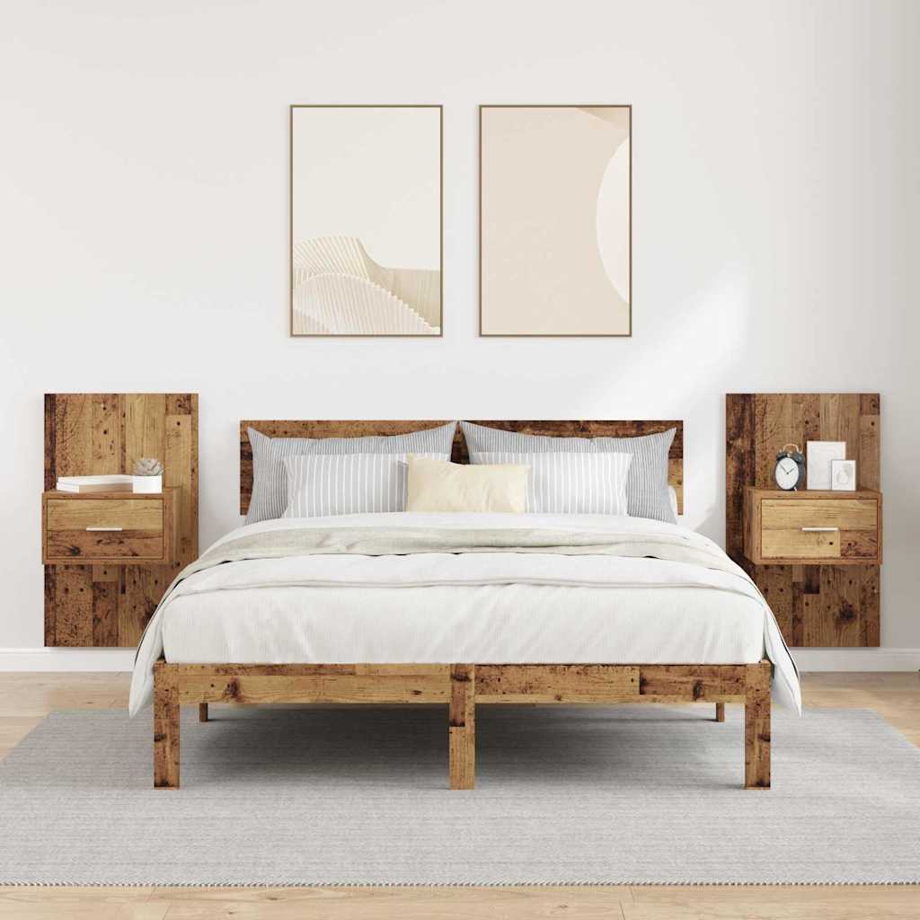 Cabinet de chevet 2 pcs Bois ancien 50 x 32,5 x 80cm - XIOS
