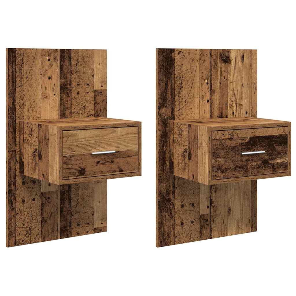 Armoire de lit 2 pcs Bois ancien 48,5 x 32,5 x 80 cm