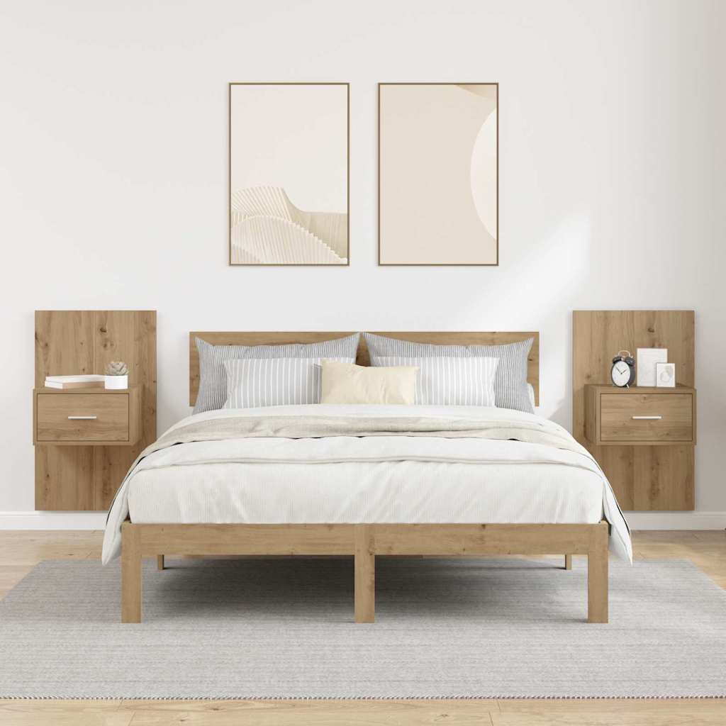 Cabinet de chevet 2 pcs Chêne artisanal 50 x 32,5 x 80cm - XIOS