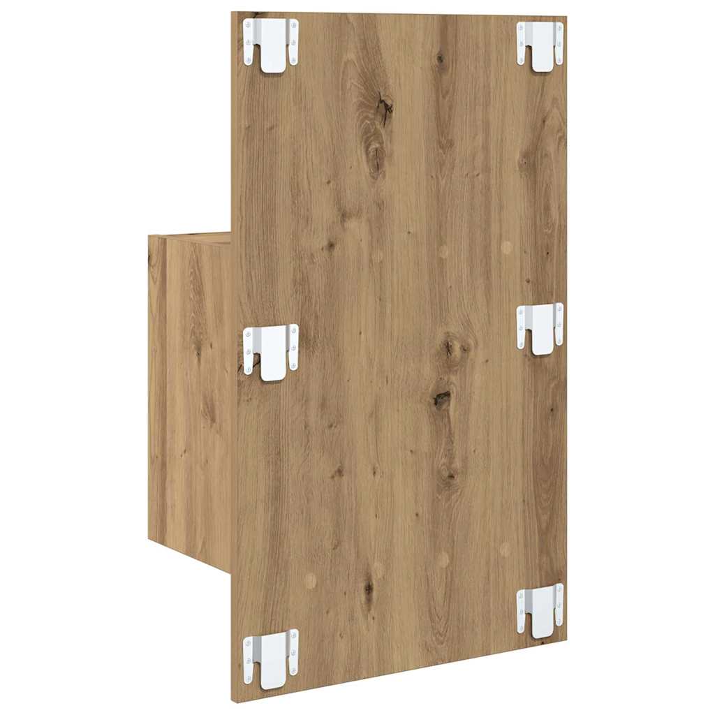Cabinet de chevet mural avec tiroir 2 pcs Chêne artisanal - XIOS