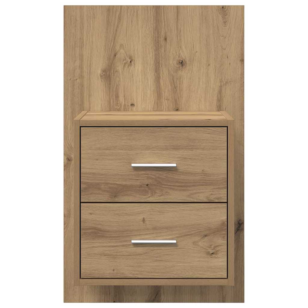 Cabinet de chevet mural avec tiroir 2 pcs Chêne artisanal - XIOS