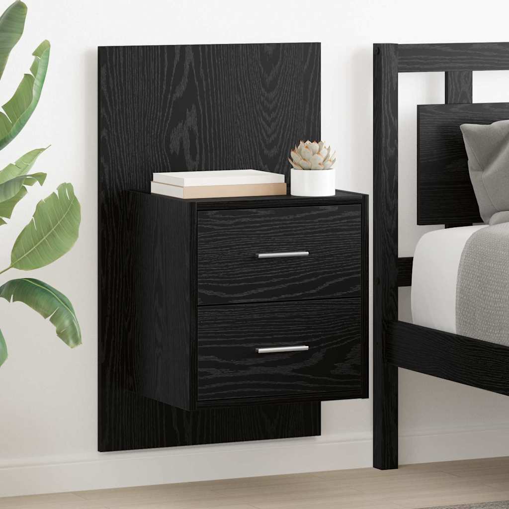 Cabinet de chevet mural 2 pcs Chêne noir 48,5 x 32,5 x 80 cm - XIOS