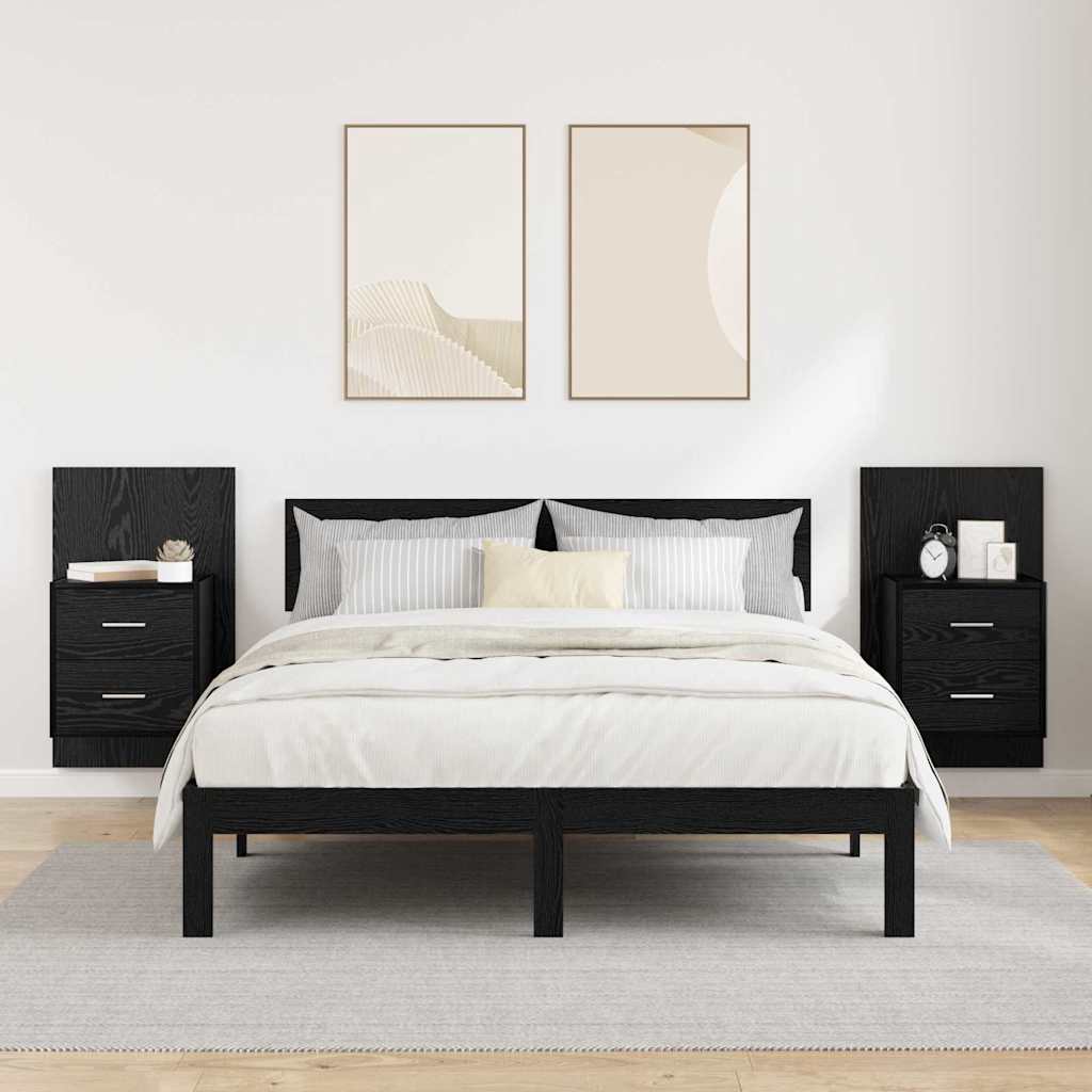 Cabinet de chevet mural 2 pcs Chêne noir 48,5 x 32,5 x 80 cm - XIOS