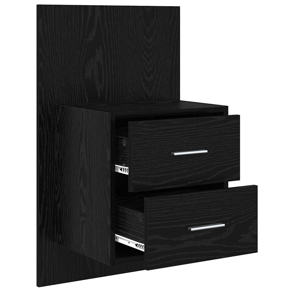 Cabinet de chevet mural 2 pcs Chêne noir 48,5 x 32,5 x 80 cm