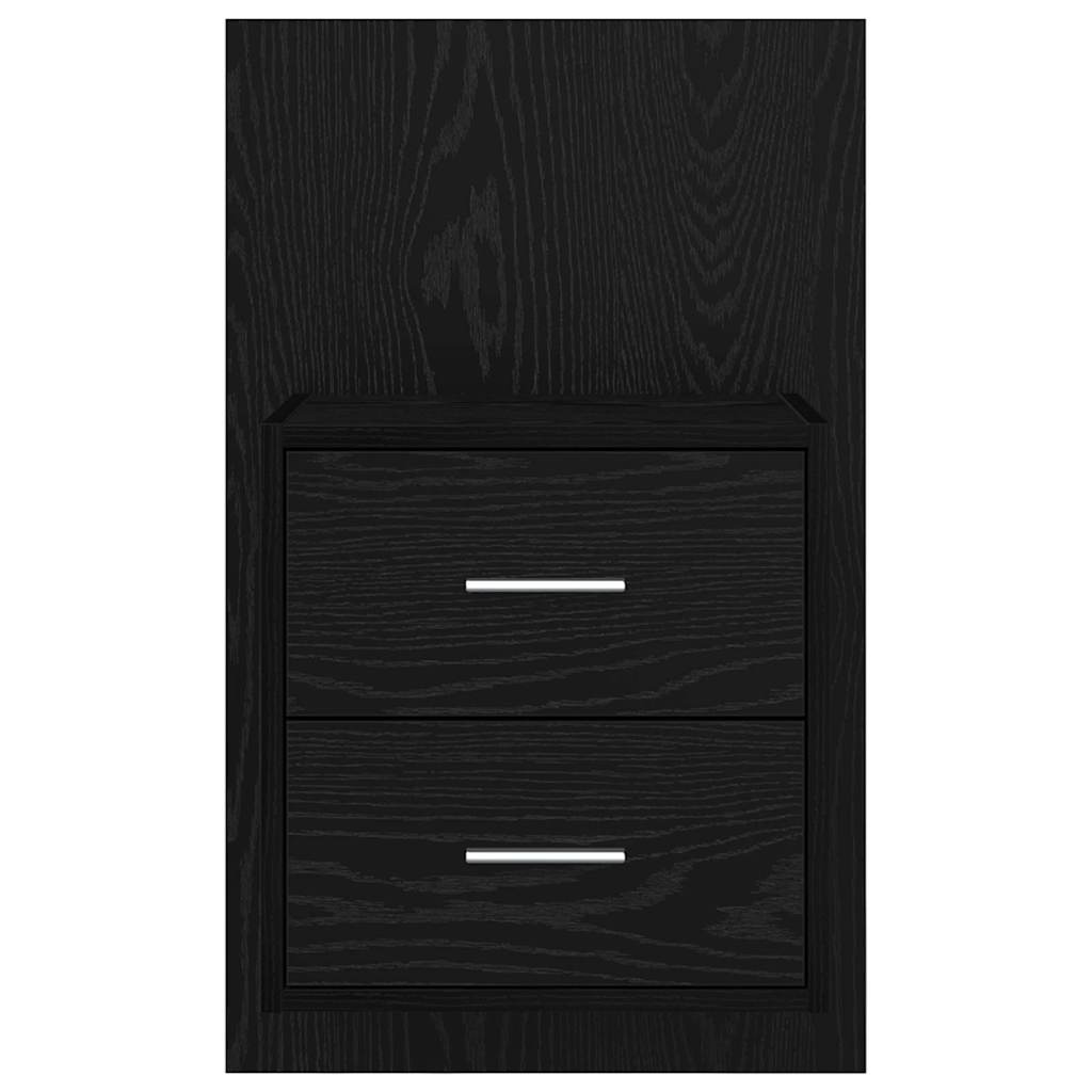 Cabinet de chevet mural 2 pcs Chêne noir 48,5 x 32,5 x 80 cm