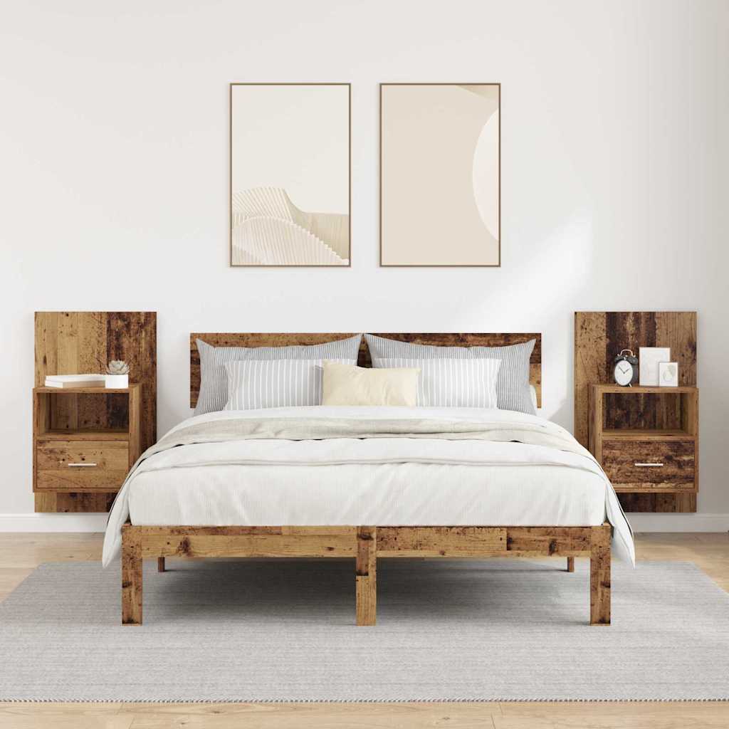 Cabinet de chevet 2 pcs Bois ancien 50 x 32.5 x 80cm - XIOS
