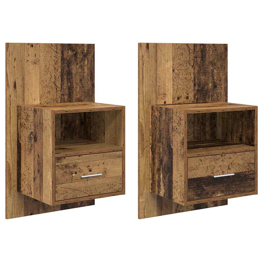 Armoire de lit 2 pcs Bois ancien 48,5 x 32,5 x 80 cm