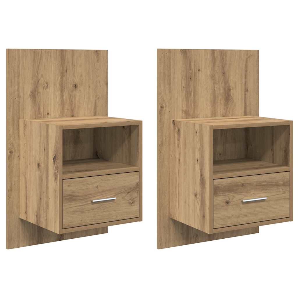 Armoire de lit 2 pcs chêne artisanal 48,5 x 32,5 x 80 cm - XIOS