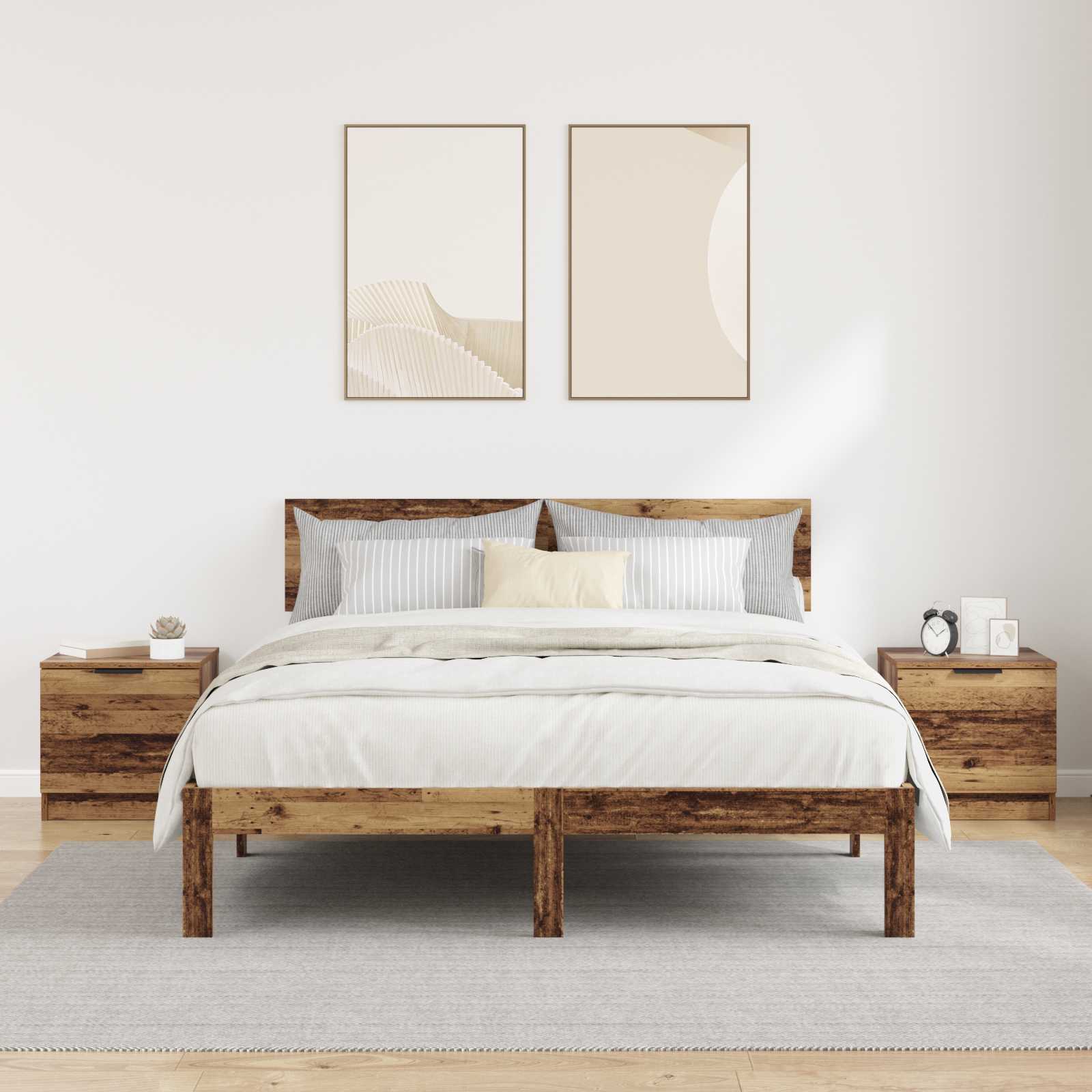 Armoire de lit avec tiroir 2 pcs Bois ancien 40 x 39 x 40cm - XIOS