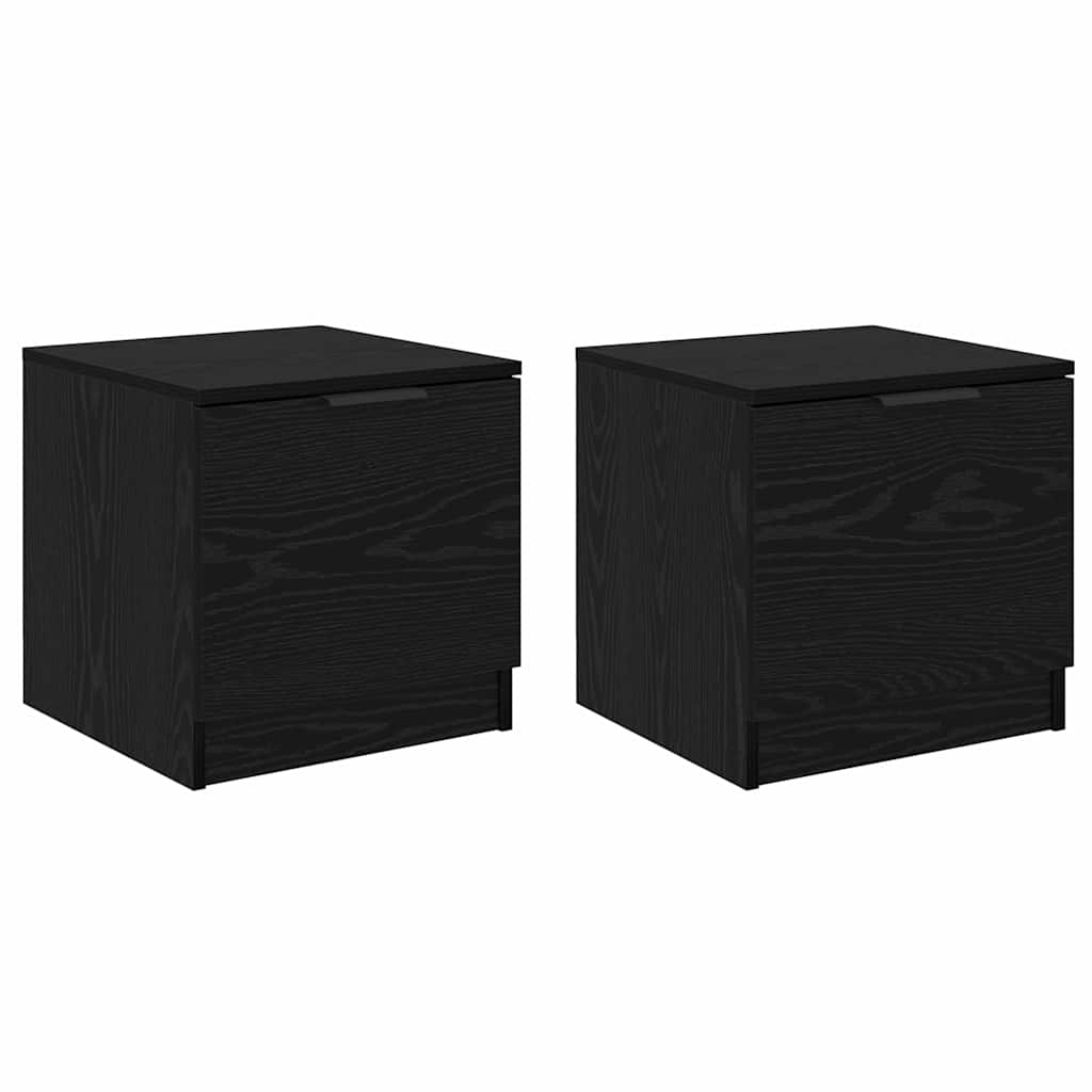Armoire de lit 2 pc Chêne noir 40 x 39 x 40cm Bois d'ingénierie - XIOS