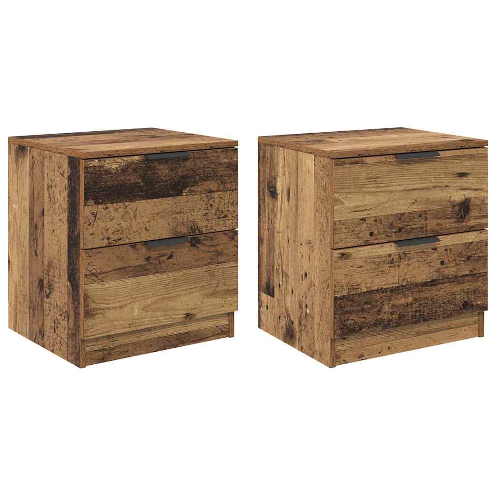 Cabinet de chevet avec tiroir 2 pcs Bois ancien 45 x 39 x 50 cm