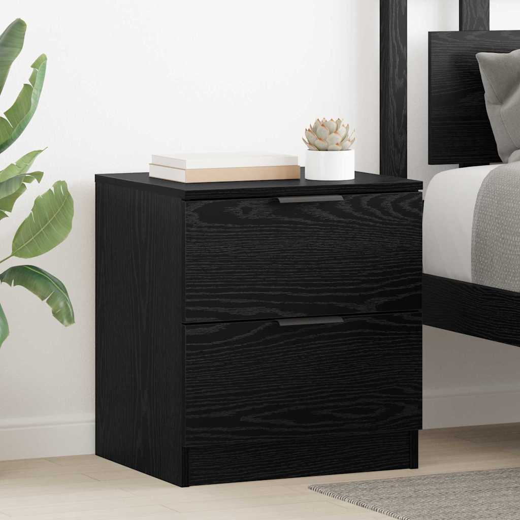 Cabinet de chevet avec tiroir 2 pcs Chêne noir 45 x 39 x 50 cm