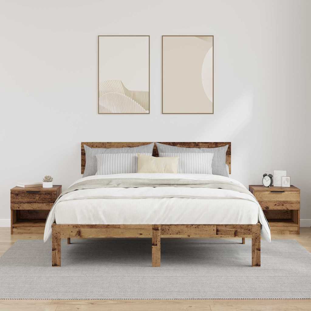 Armoire de lit avec tiroir 2 pcs Bois ancien 40 x 39 x 40cm - XIOS