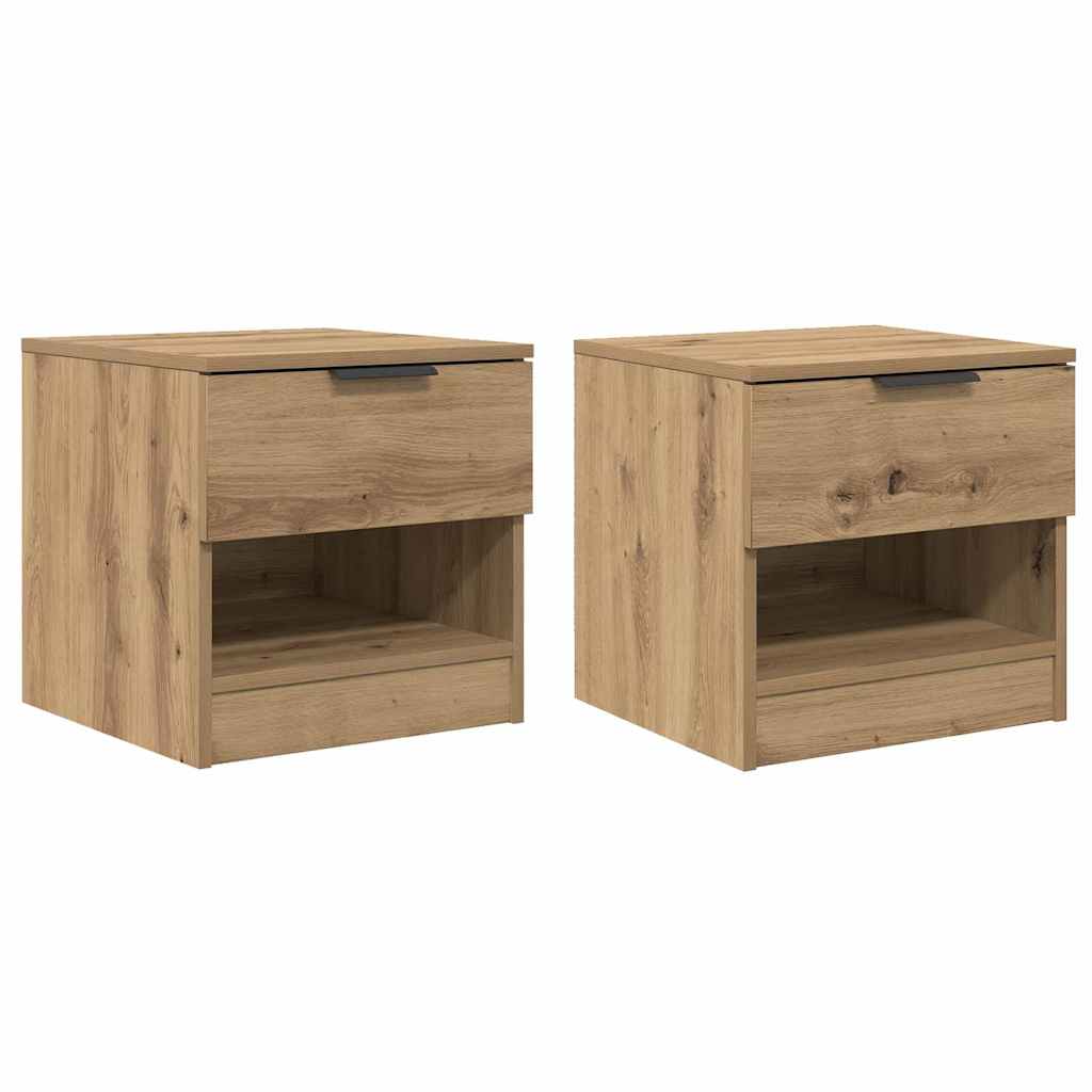 Armoire de lit avec tiroir 2 pcs Chêne artisanal 40 x 39 x 40cm - XIOS