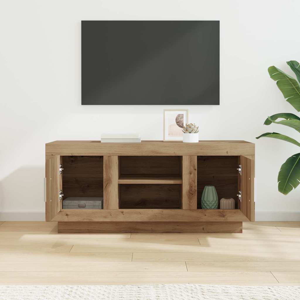 Meuble TV 102 x 35 x 45 cm Chêne artisanal Bois d'ingénierie - XIOS