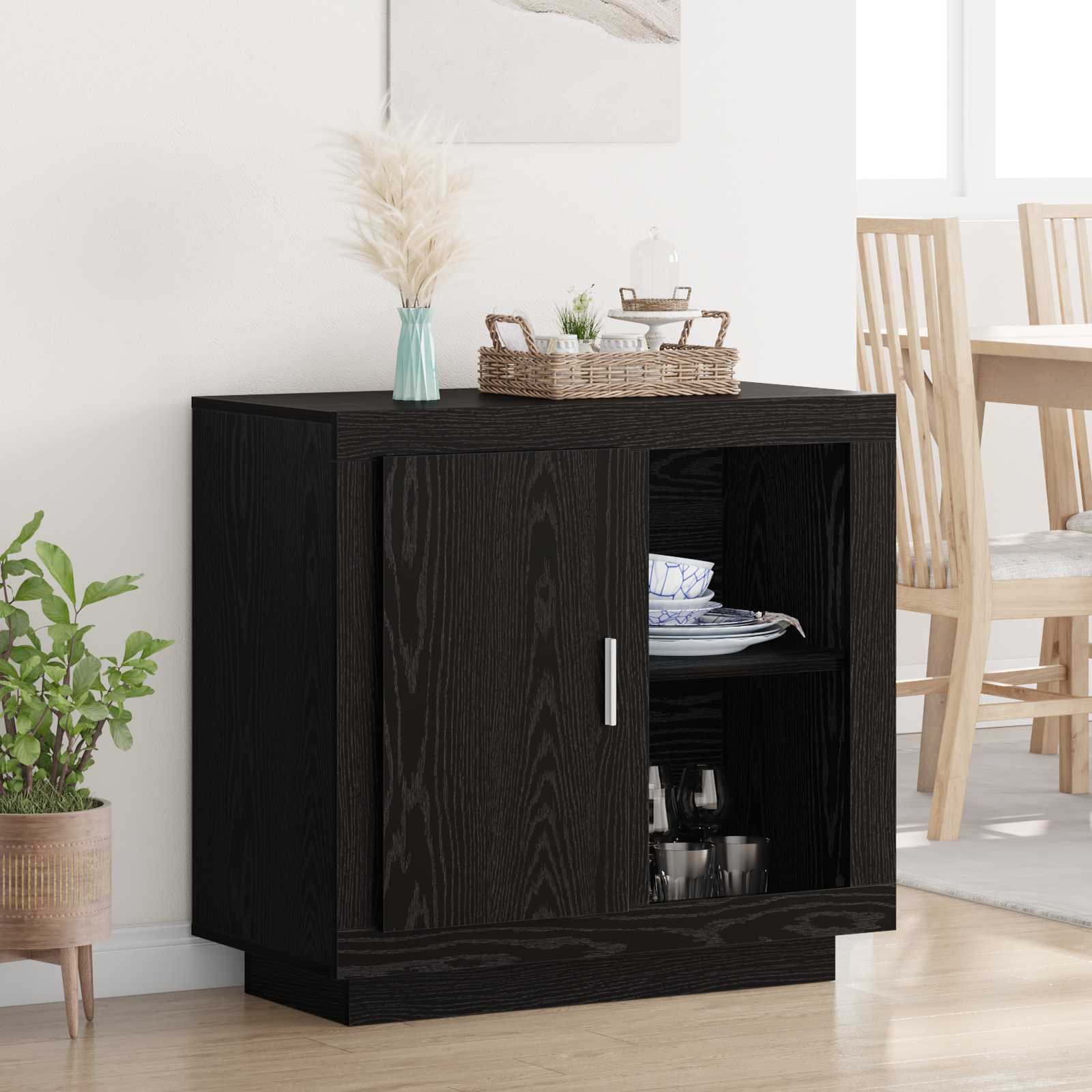 Buffet Chêne noir 80 x 40 x 75 cm Bois d'ingénierie - XIOS