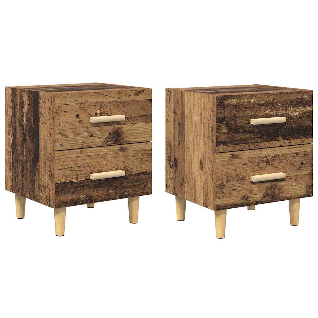 Armoire de lit avec tiroir 2 pcs Bois ancien 40 x 35 x 47.5cm - XIOS