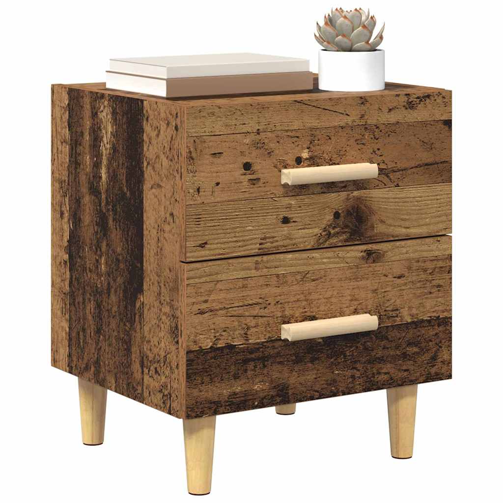 Armoire de lit avec tiroir 2 pcs Bois ancien 40 x 35 x 47.5cm - XIOS