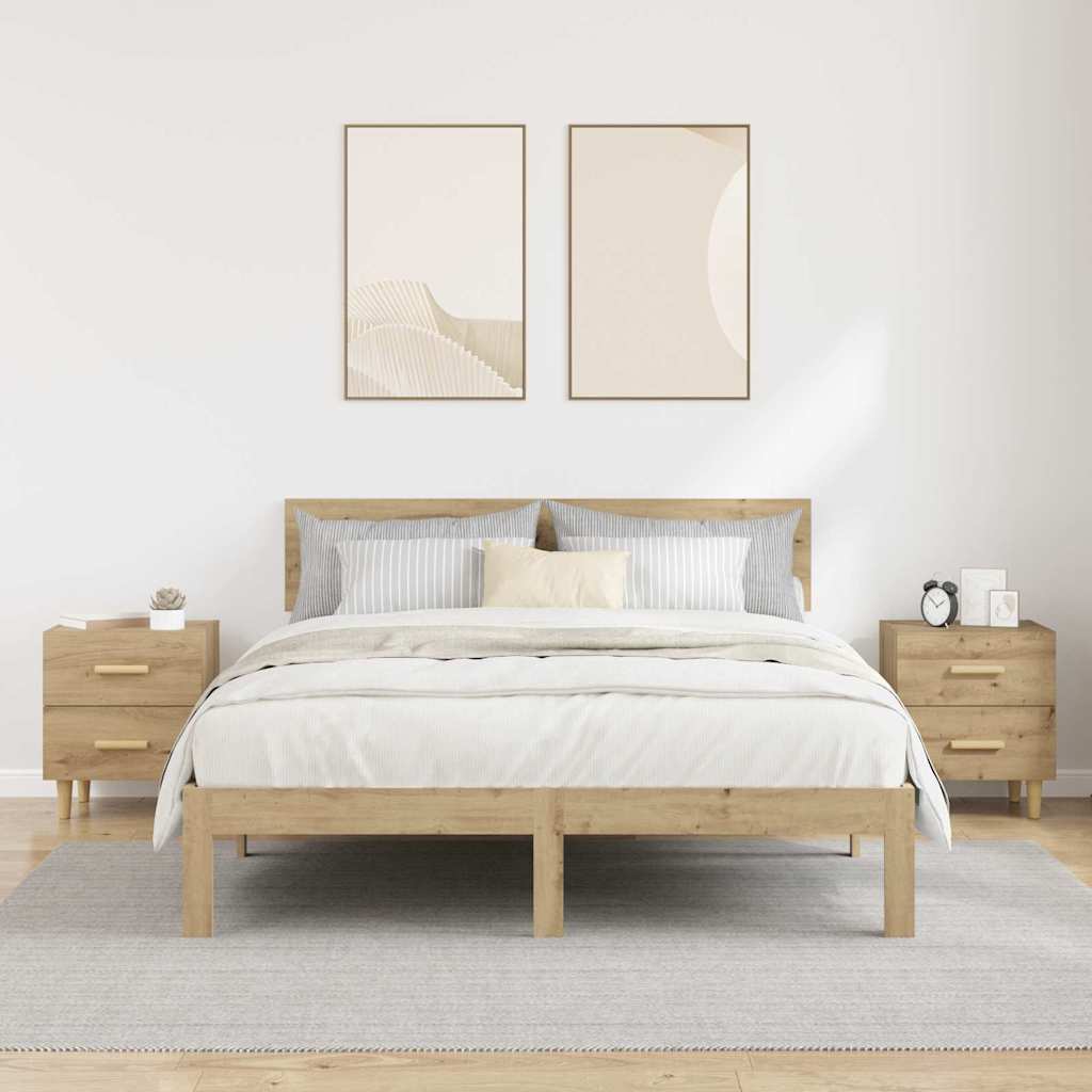 Armoire de lit 2 pcs Chêne artisanal 40 x 35 x 47.5cm - XIOS