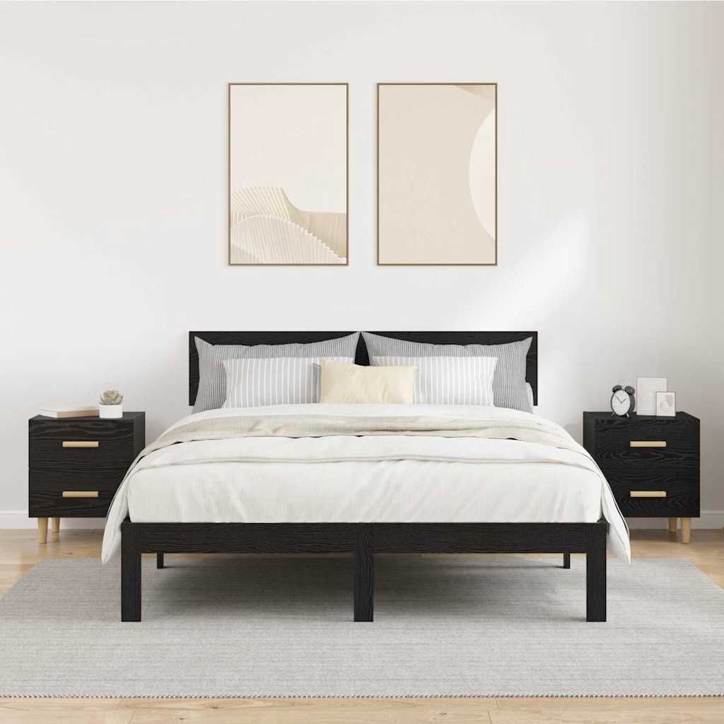 Armoire de lit avec tiroir 2 pcs Chêne noir 40 x 35 x 47.5cm - XIOS