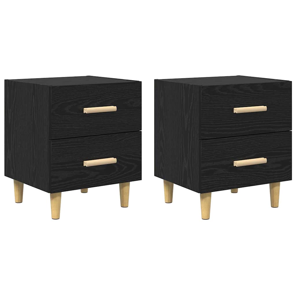 Armoire de lit avec tiroir 2 pcs Chêne noir 40 x 35 x 47.5 cm