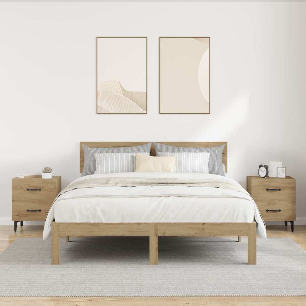 Armoire de lit 2 pcs Chêne artisanal 40 x 35 x 47,5 cm - XIOS