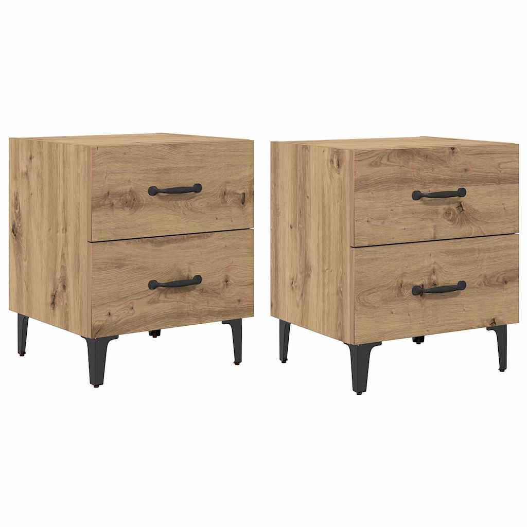 Armoire de lit 2 pcs Chêne artisanal 40 x 35 x 47,5 cm - XIOS