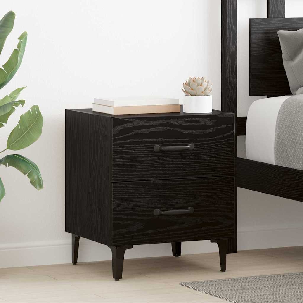 Armoire de lit avec tiroir 2 pcs Chêne noir 40 x 35 x 47,5 cm - XIOS