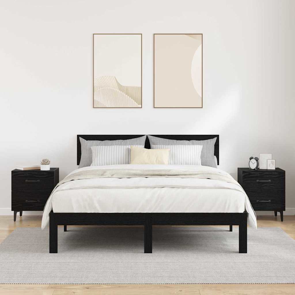 Armoire de lit avec tiroir 2 pcs Chêne noir 40 x 35 x 47,5 cm - XIOS