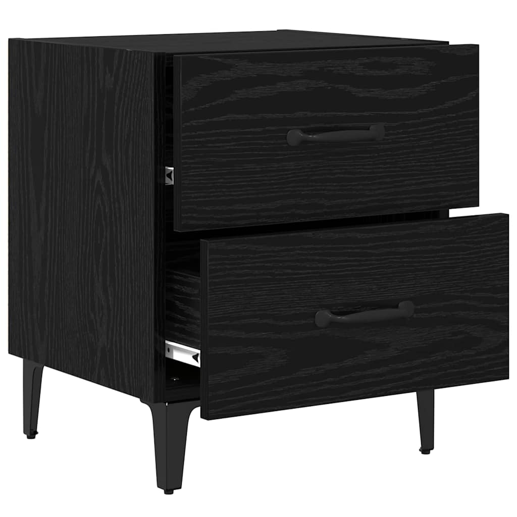 Armoire de lit avec tiroir 2 pcs Chêne noir 40 x 35 x 47,5 cm - XIOS