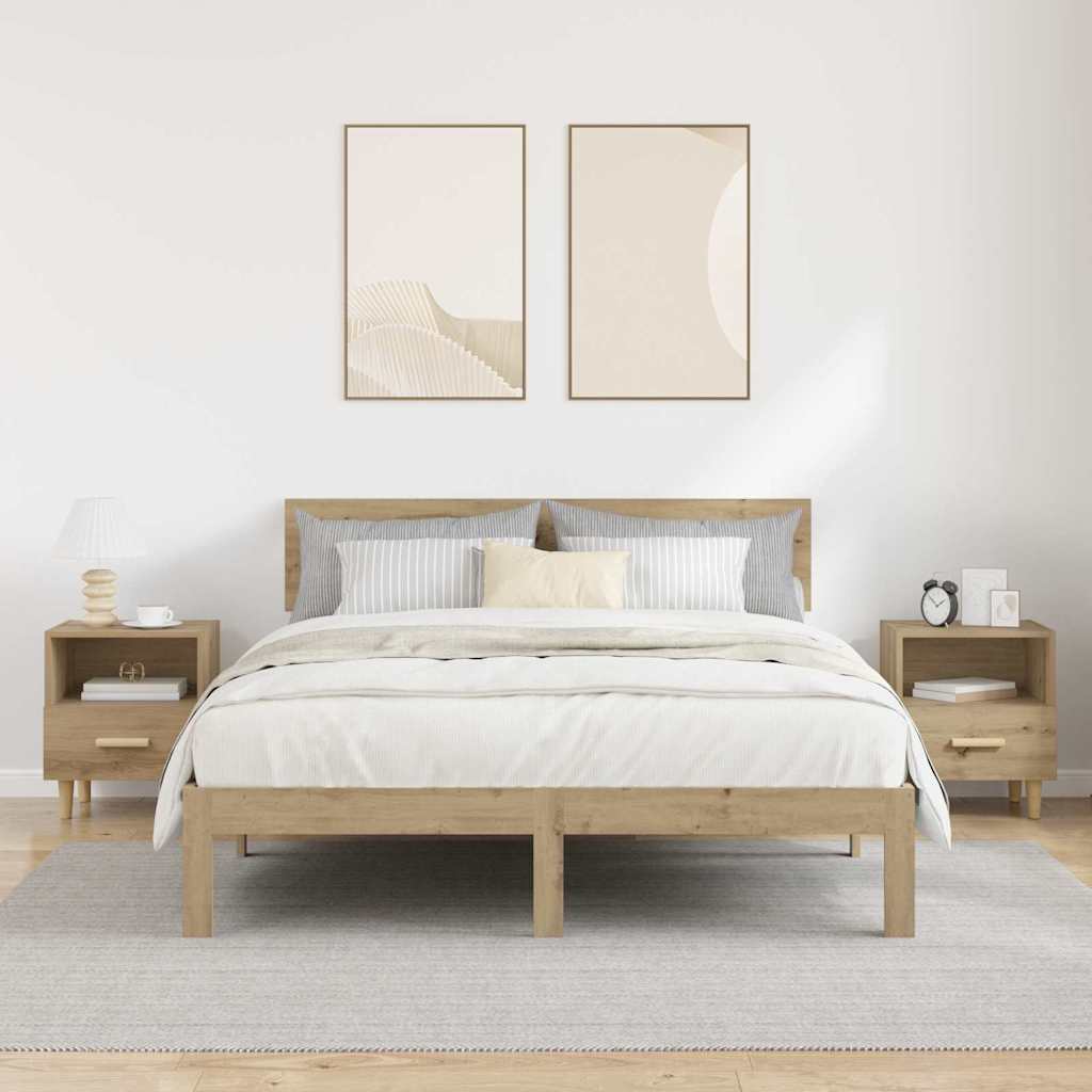 Cabinet de chevet 2 pcs Chêne artisanal 40 x 35 x 47 cm - XIOS