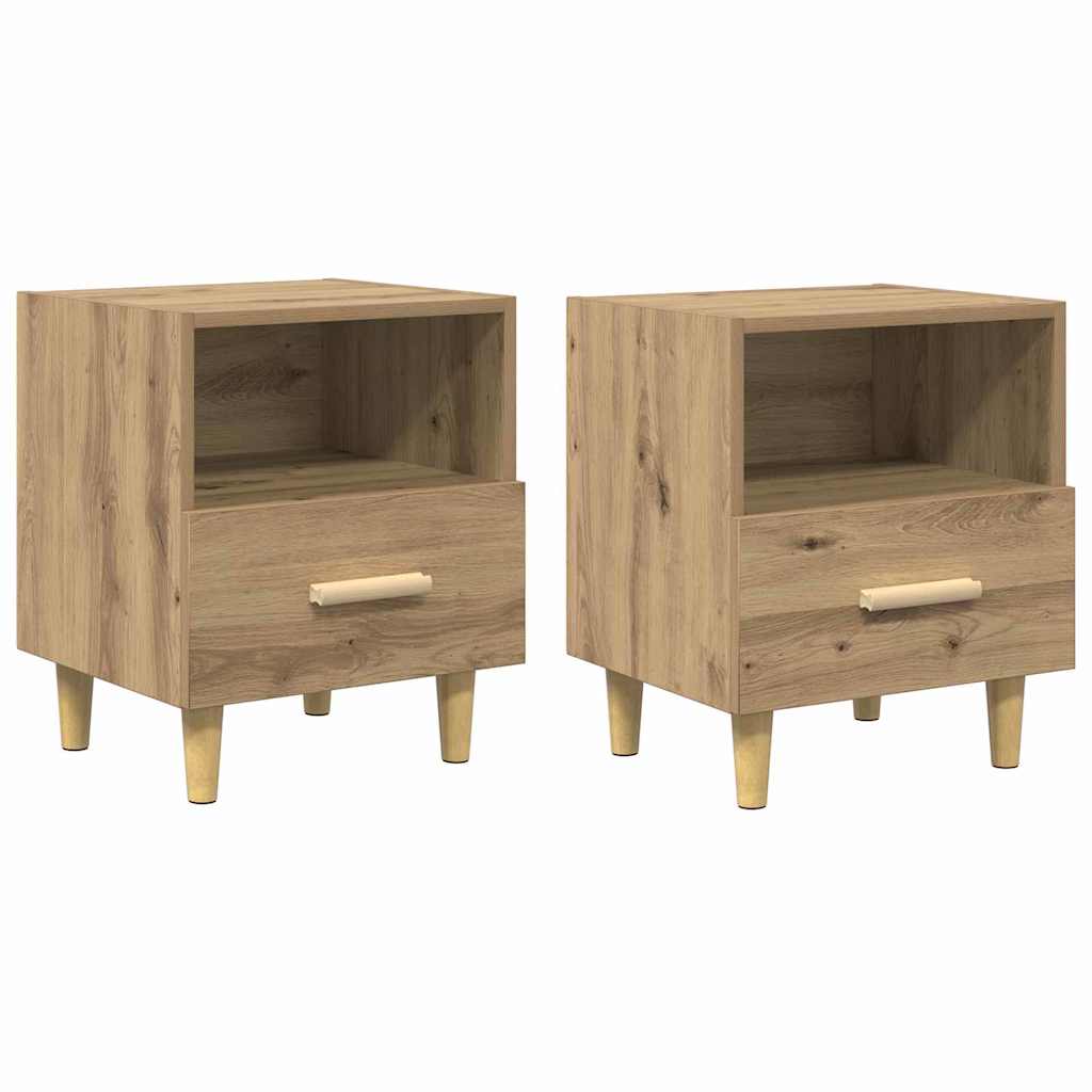 Cabinet de chevet 2 pcs chêne artisanal 40 x 35 x 47.5 cm