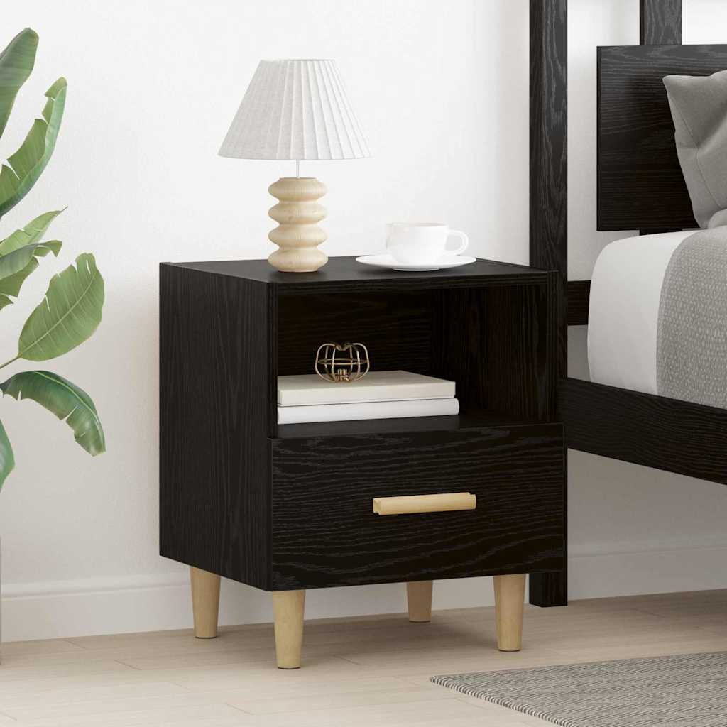 Cabinet de chevet avec tiroir 2 pcs Chêne noir 40 x 35 x 47 cm - XIOS