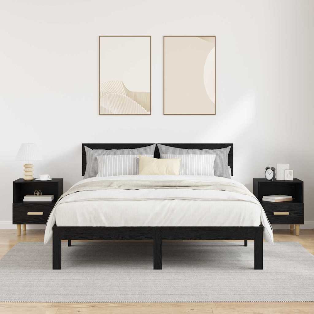 Cabinet de chevet avec tiroir 2 pcs Chêne noir 40 x 35 x 47 cm - XIOS