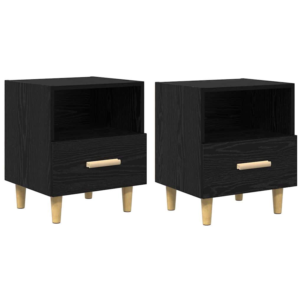 Cabinet de chevet avec tiroir 2 pcs Chêne noir 40 x 35 x 47 cm - XIOS