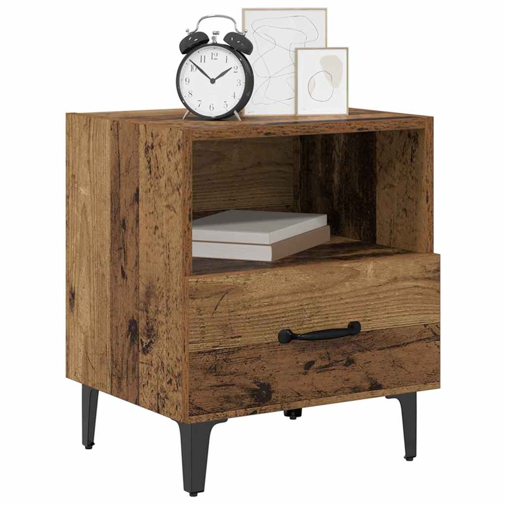 Cabinet de chevet avec tiroir Bois ancien 40 x 35 x 47.5 cm