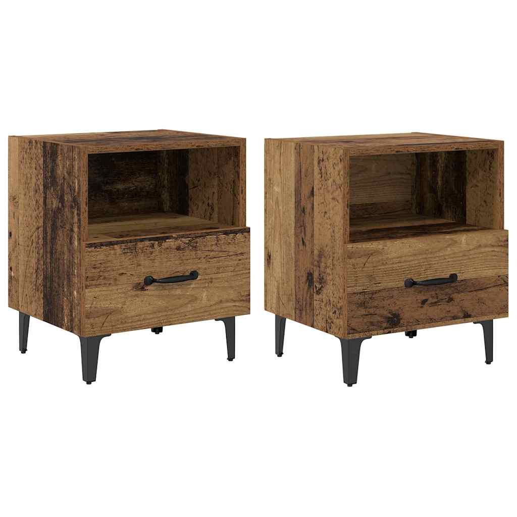 Cabinet de chevet 2 pcs Bois ancien 40 x 35 x 47.5 cm