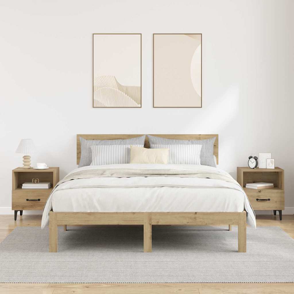 Cabinet de chevet 2 pcs Chêne artisanal 40 x 35 x 47,5 cm - XIOS
