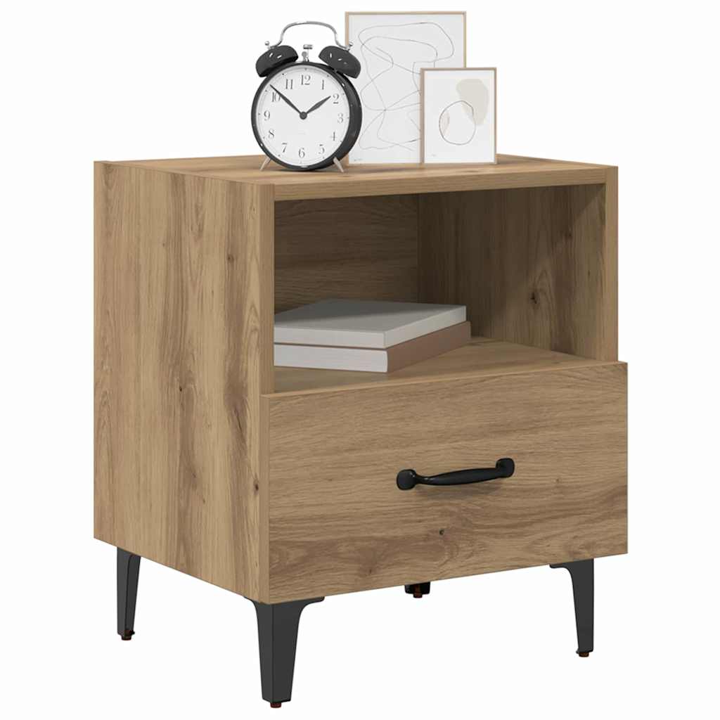 Cabinet de chevet 2 pcs Chêne artisanal 40 x 35 x 47,5 cm - XIOS