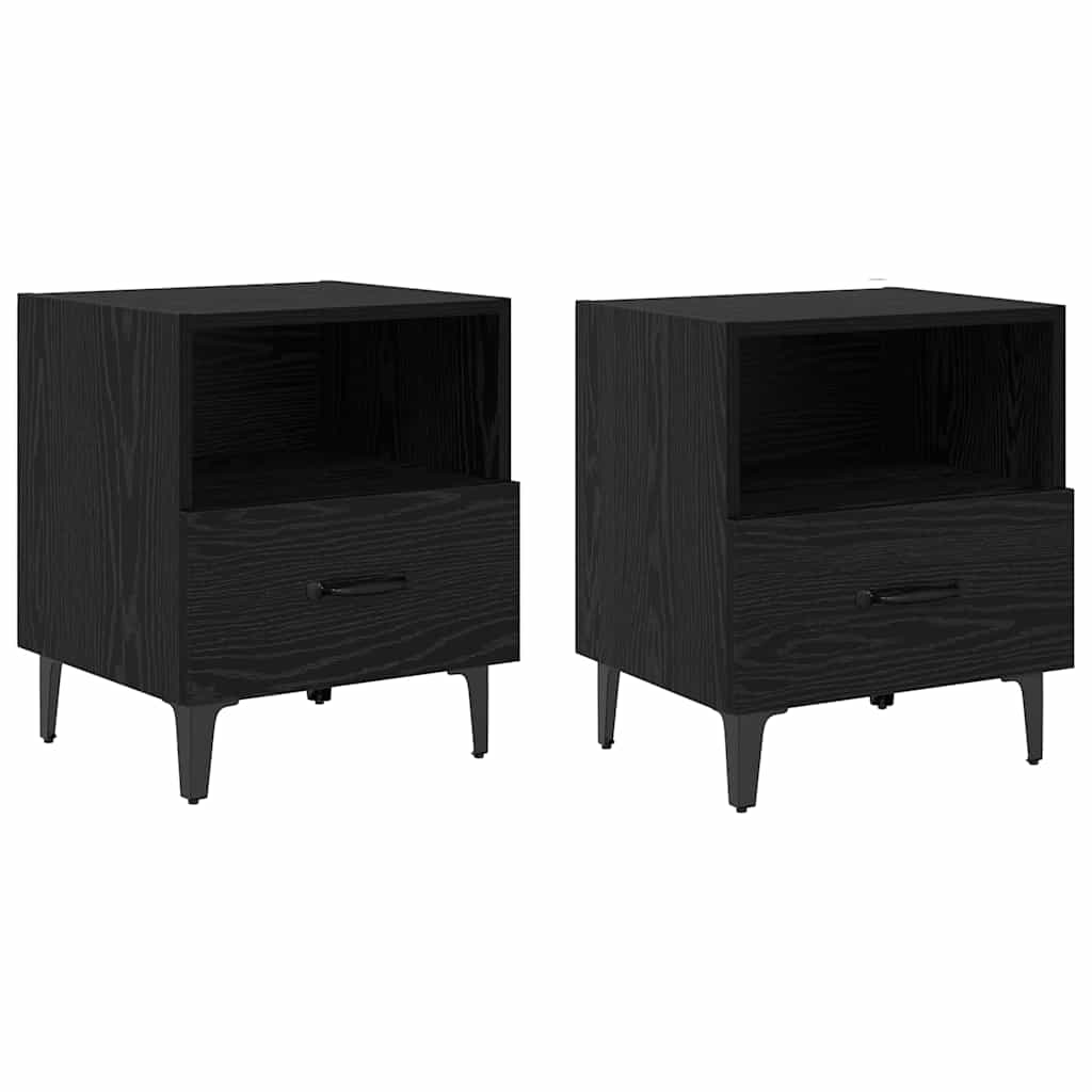 Cabinet de chevet 2 pcs Chêne noir 40 x 35 x 47.5 cm