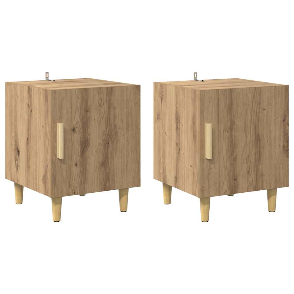 Cabinet de chevet 2 pc Chêne artisanal 40 x 40 x 50 cm - XIOS