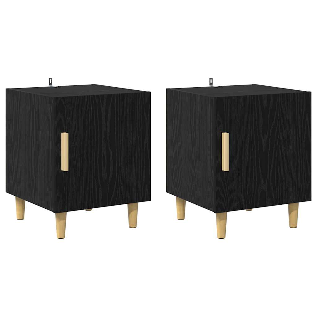 Cabinet de chevet 2 pcs Chêne noir 40 x 40 x 50 cm