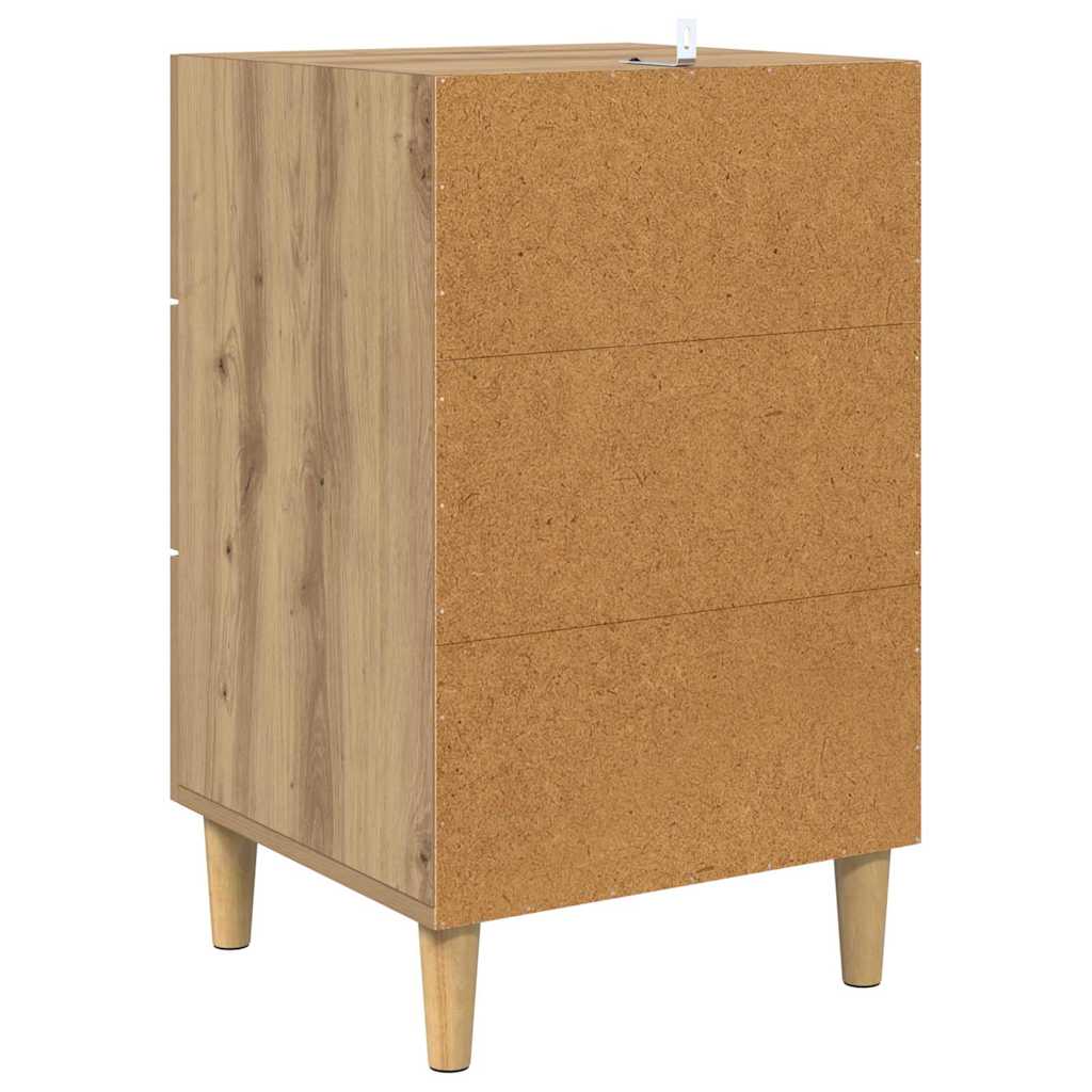 Cabinet de chevet avec tiroir chêne artisanal 40 x 40 x 66 cm - XIOS